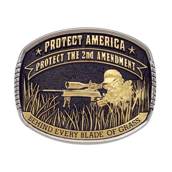 Montana Silversmiths Chris Kyle Protect 2nd Amendment Buckle‎ Retail $55 ~ NEW - Picture 5 of 9